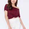 Oversized Casual Tee - Maroon