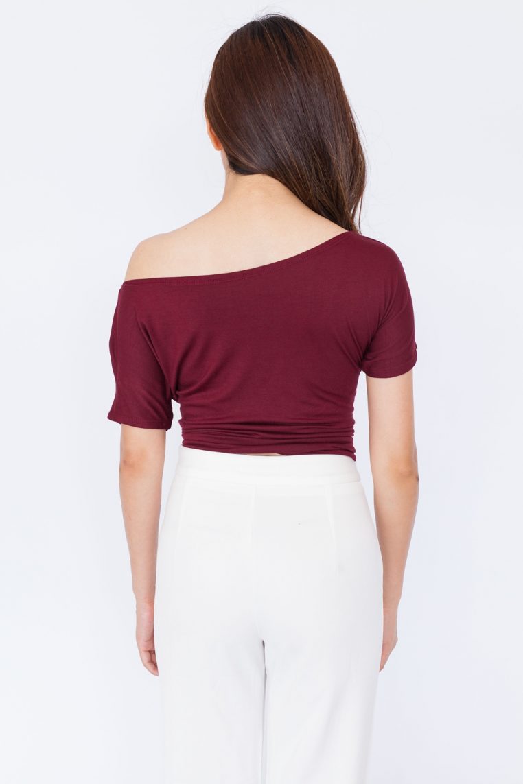 Oversized Casual Tee - Maroon