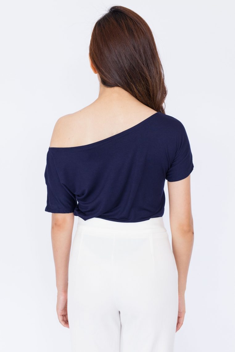 Oversized Casual Tee - Navy Blue