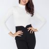 Basic High Neck Long Sleeve Top – White