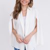 Cape Slit Sleeve Jacket - White