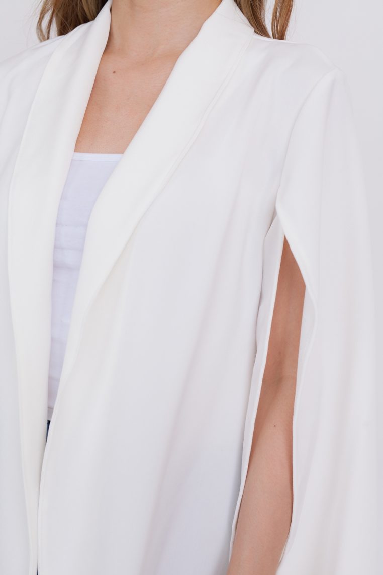 Alternative view of Cape Slit Sleeve Jacket - White
