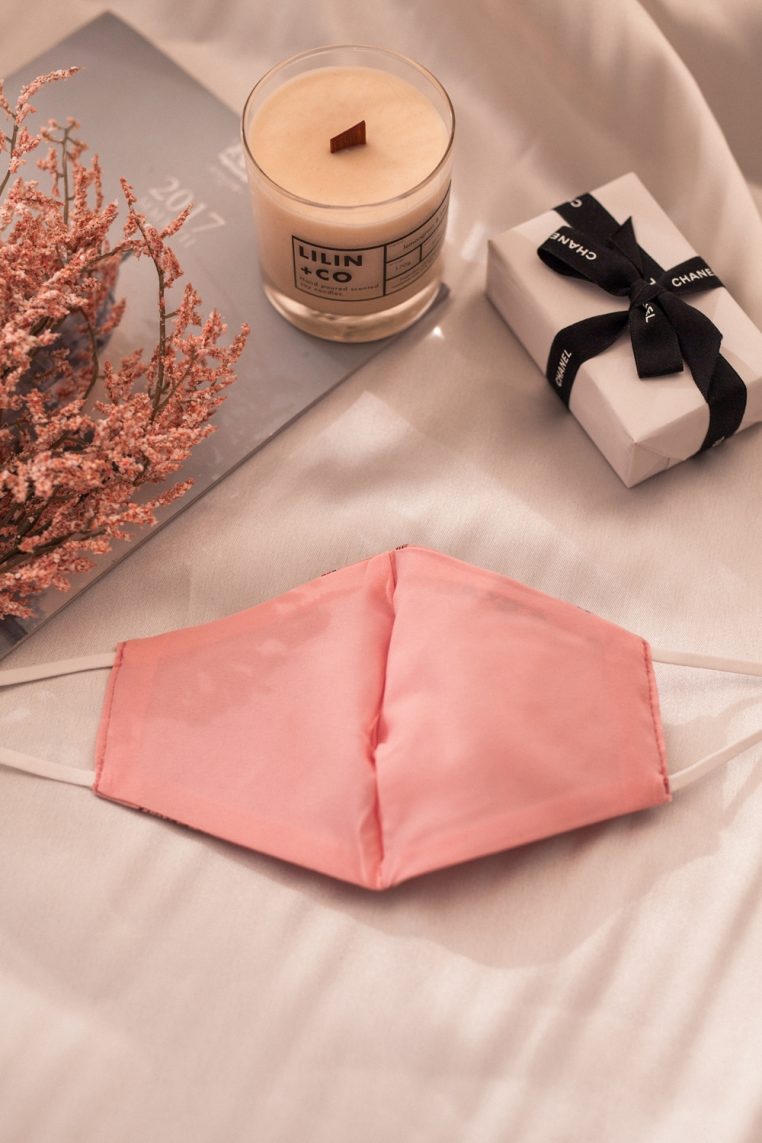 Baby's Breath Print Face Mask - Pink - Image 3