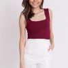Basic Crop Tank - Maroon