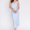 Satin Cowl Neck Dress – Baby Blue