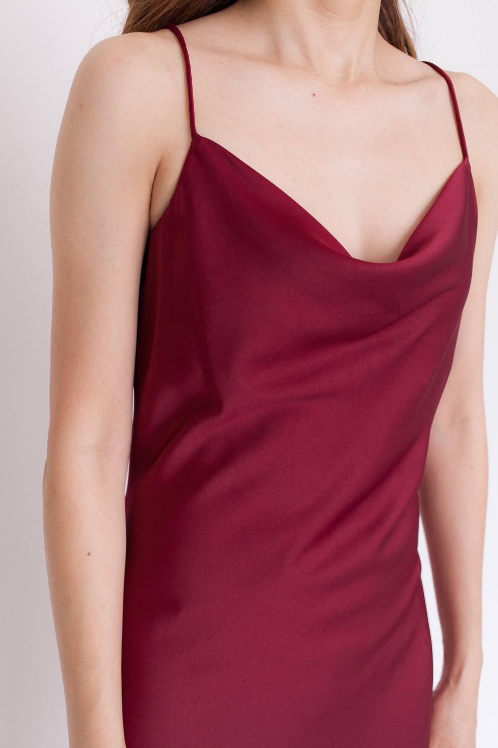 Maroon Stylish Western Wear Satin Cowl Neck Top at Rs 650 in