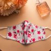 Poppy Print Face Mask - Light Blue