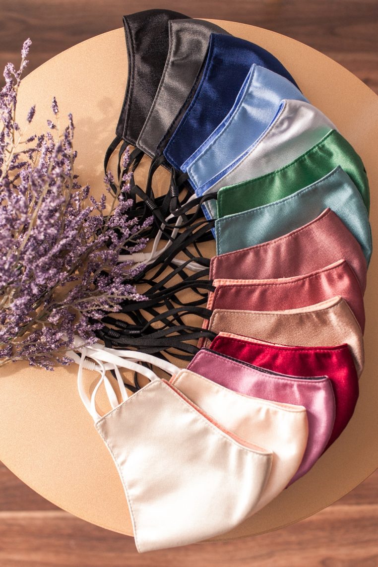 Charmeuse Satin Face Mask - Juniper Green - Image 3