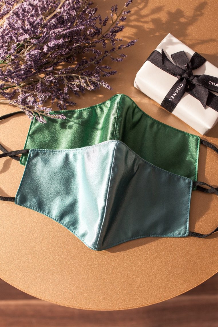 Charmeuse Satin Face Mask - Juniper Green - Image 8
