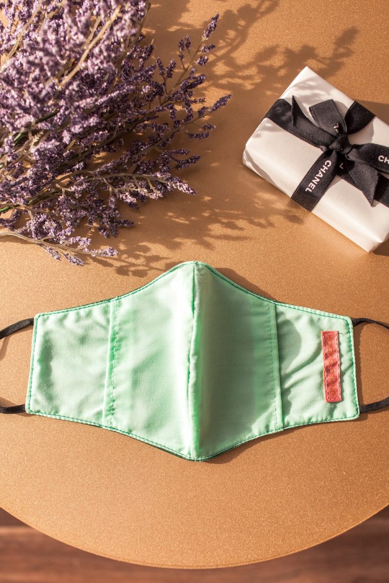 Charmeuse Satin Face Mask - Juniper Green - Image 7