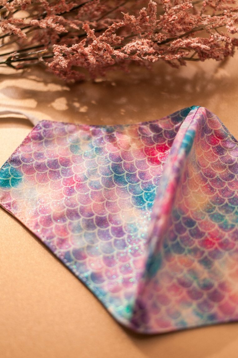 Alternative view of Glitter Mermaid Print Face Mask