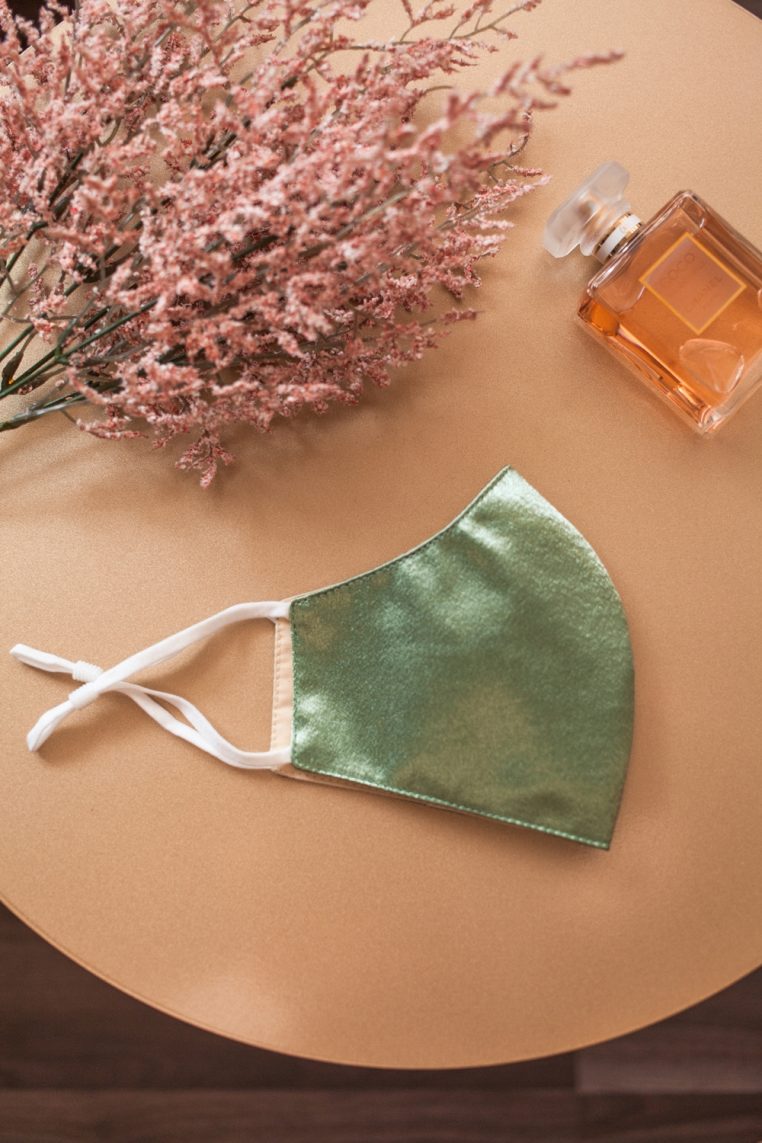 Charmeuse Satin Face Mask – Sage - Image 4