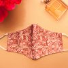 Swirl Leaf Print Face Mask - Mauve