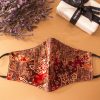 Batik Print Face Mask - Dark Red