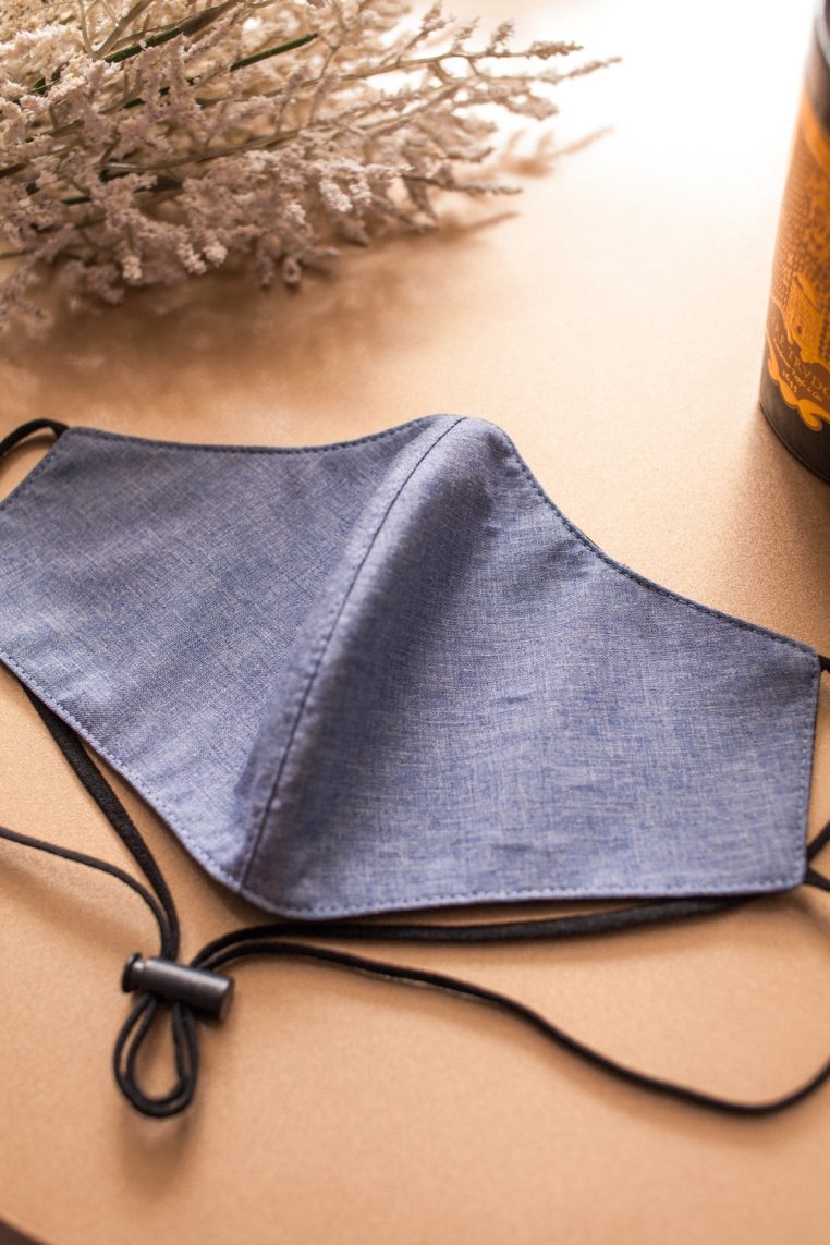 Head Loop Cotton Face Mask - Blue - Image 4