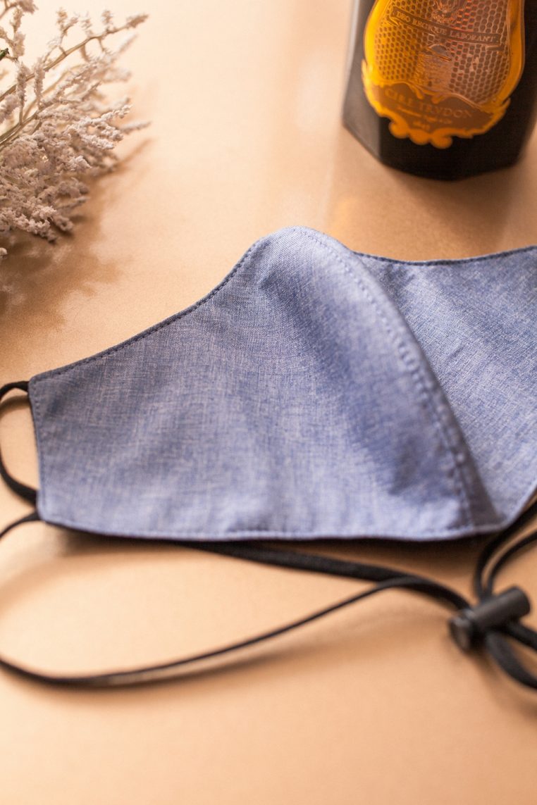 Head Loop Cotton Face Mask - Blue - Image 6
