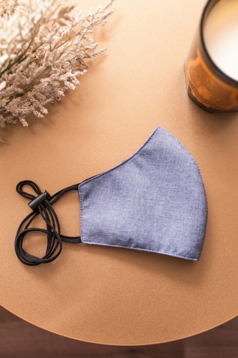 Head Loop Cotton Face Mask - Blue - Image 7