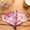 Head Loop Magnolia Print Face Mask - Mauve