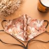 Head Loop Magnolia Print Face Mask - Taupe