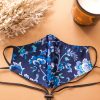 Head Loop Pop Art Floral Print Face Mask - Blue