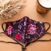 Head Loop Pop Art Floral Print Face Mask - Red Purple