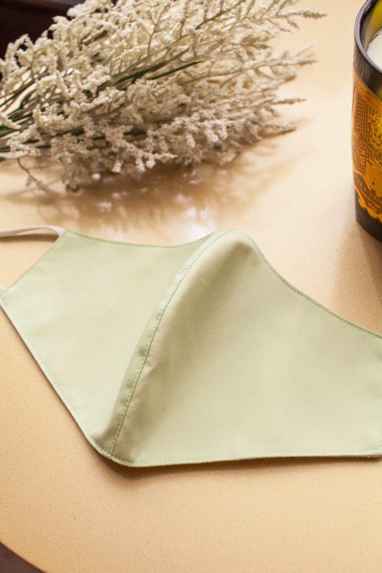 Pastel Combed Cotton Face Mask - Sage - Image 3