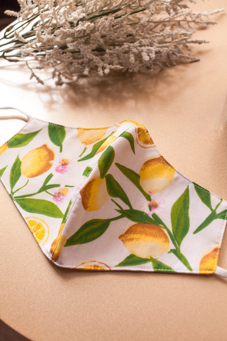 Lemon Print Face Mask - Image 3