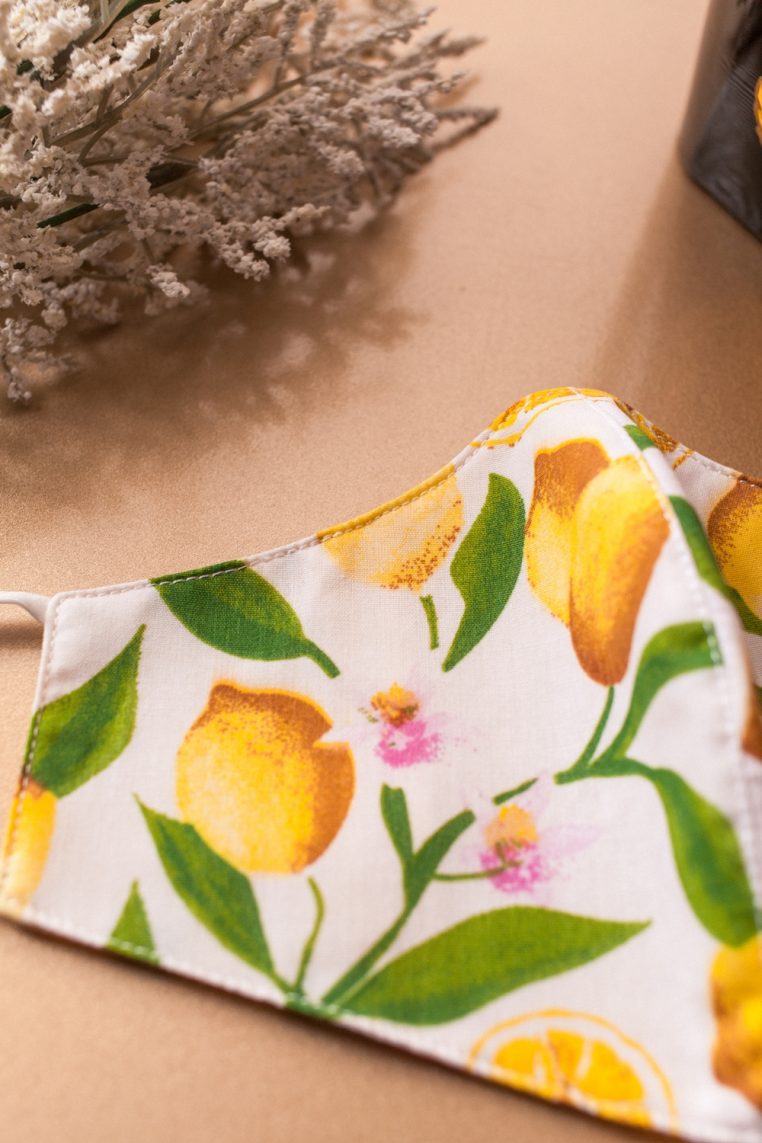 Lemon Print Face Mask - Image 4