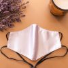 Head Loop Charmeuse Satin Face Mask - White
