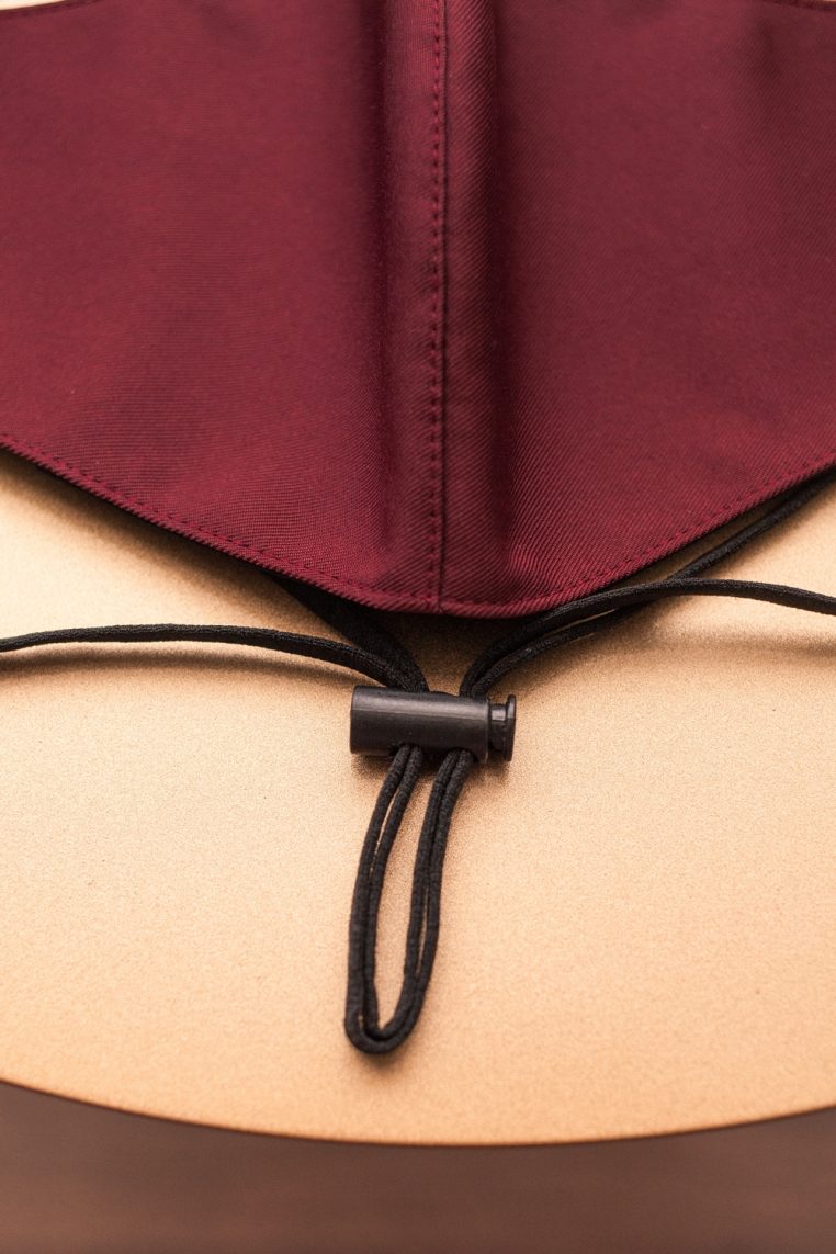 Head Loop Poly Soft Face Mask - Maroon - Image 3