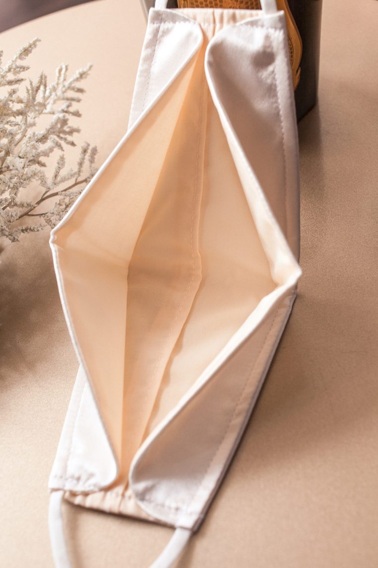 Origami Charmeuse Satin Face Mask - Off White - Image 10
