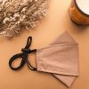 Origami Head Loop Cotton Face Mask - Beige