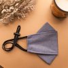 Origami Head Loop Cotton Face Mask - Blue