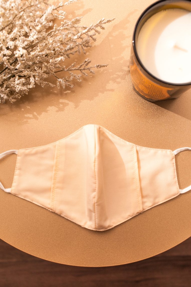 Cotton Embroidered Face Mask - Pale Yellow - Image 9
