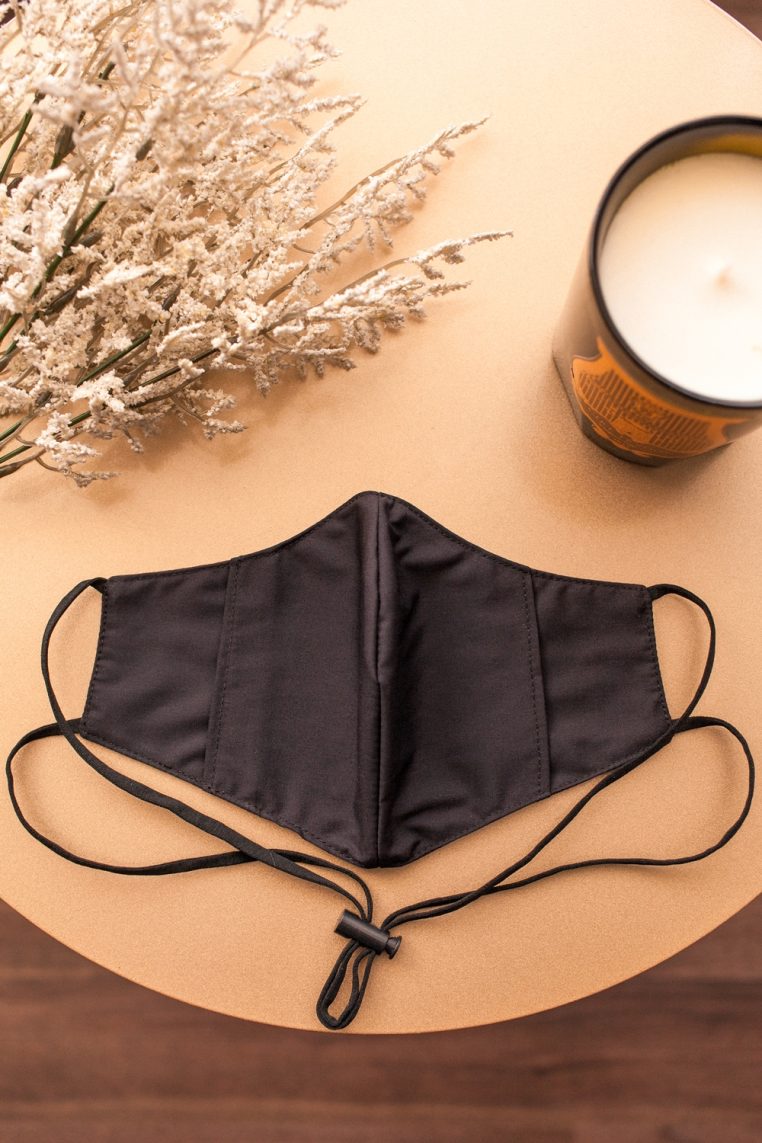 Head Loop Charmeuse Satin Face Mask - Raisin - Image 5