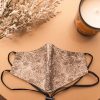Head Loop Sketch Floral Print Face Mask – Grey