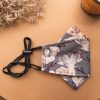 Origami Head Loop Magnolia Print Face Mask - Grey
