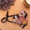 Origami Head Loop Wild Batik Print Face Mask - Black