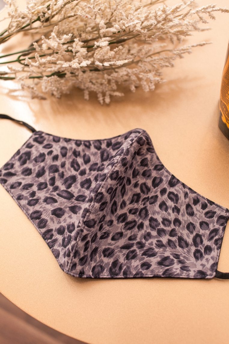 Leopard Prints Face Mask - Grey - Image 6