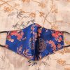 Oriental Bamboo Print Face Mask - Blue