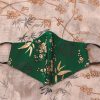 Oriental Bamboo Print Face Mask - Green