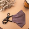 Origami Head Loop Charmeuse Satin Face Mask - Heather