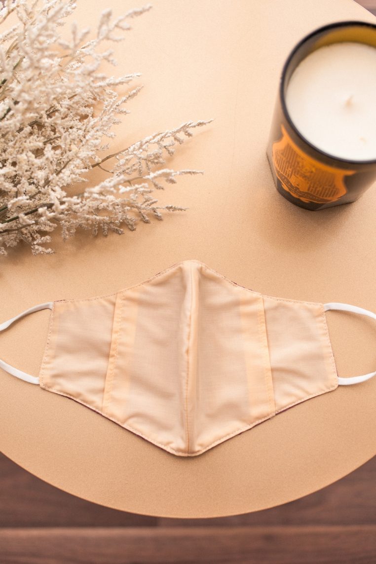 Cotton Embroidered Face Mask - Mauve - Image 8
