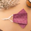 Origami Cotton Embroidered Face Mask - Mauve