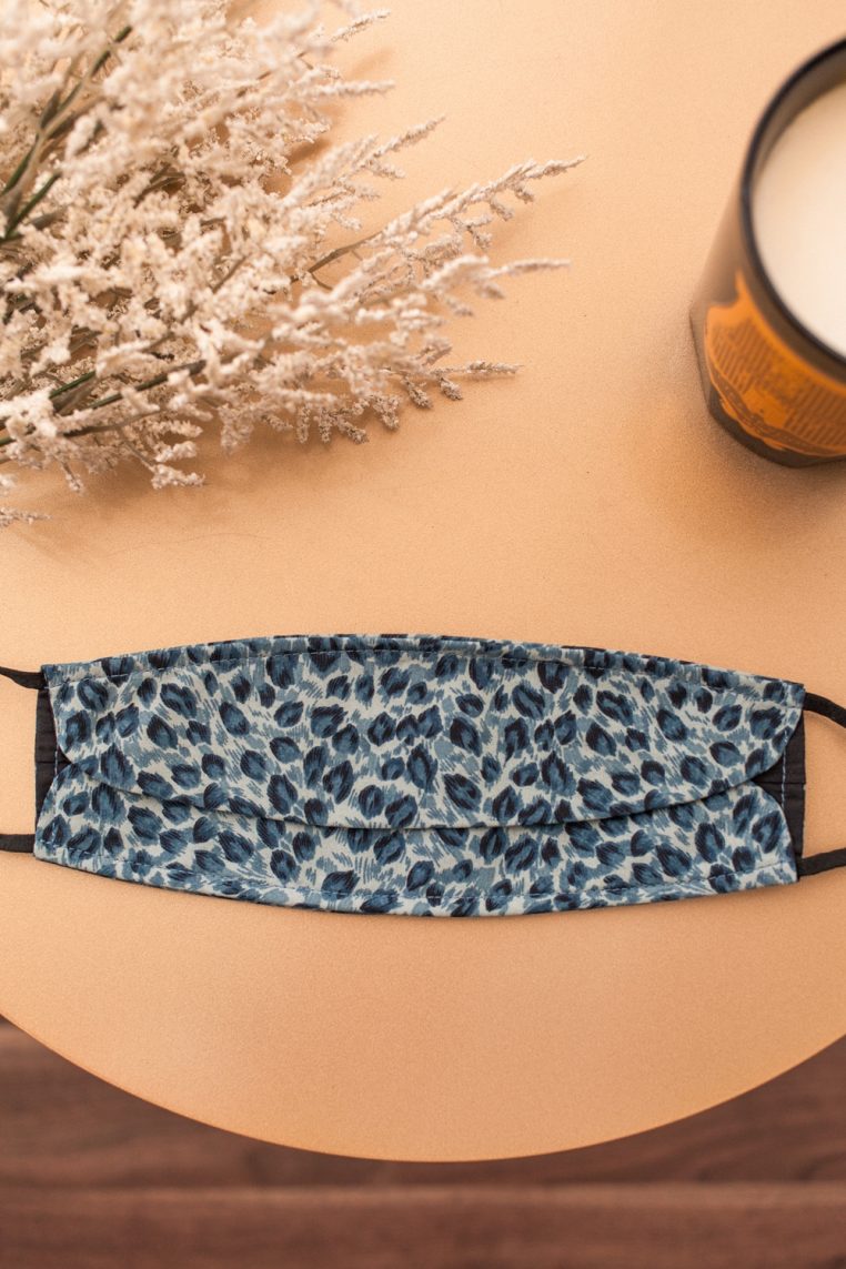 Origami Leopard Prints Face Mask - Blue - Image 4