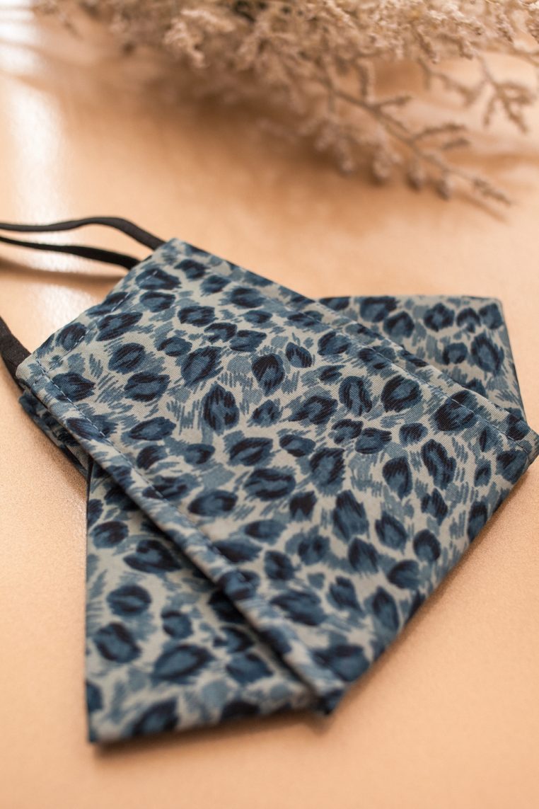 Origami Leopard Prints Face Mask - Blue - Image 5