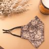 Origami Mosaic Floral Print Face Mask - Black
