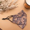 Origami Mosaic Floral Print Face Mask - Navy Blue