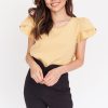Petal Sleeve Blouse - Mustard
