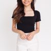 High Neck Basic Tee - Black